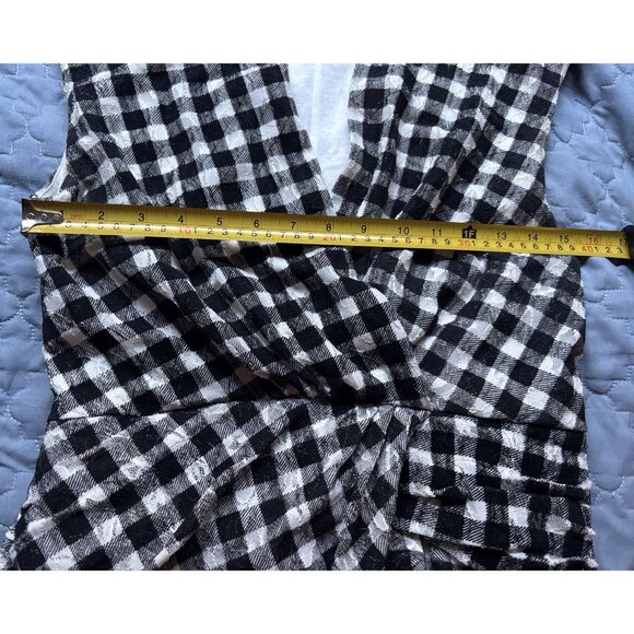 Anthropologie Deletta Delphine Checkered Plaid Smocked Sleeveless Top Size Med - Picture 2 of 9
